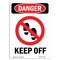Signmission Safety Sign, OSHA Danger, 3.5" Height, Keep Off, Landscape OS-DS-D-35-L-2500 - alternate 1